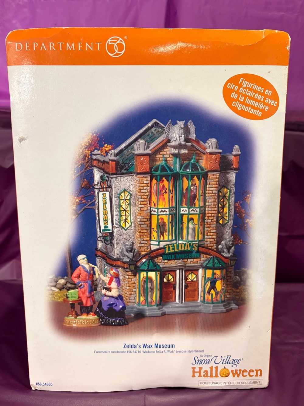 🎃 RETIRED Dept 56 Snow Village Halloween "Zelda's Wax Museum" (Item #56.54605)